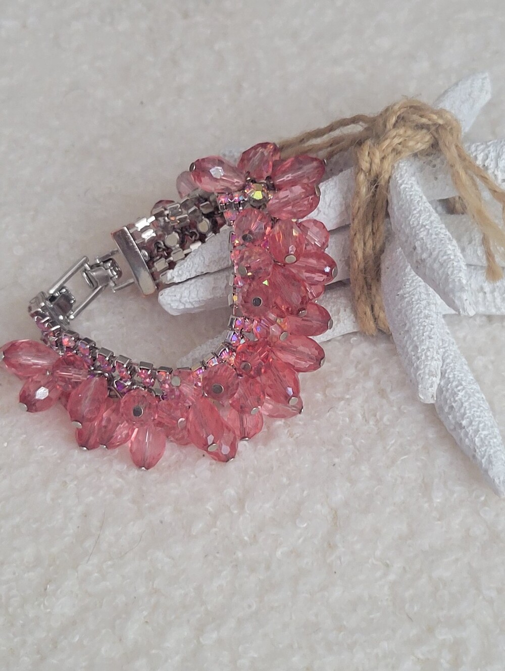 Jcrew Pink Crystal Cluster Bracelet - Unbranded Women’s Jewelry